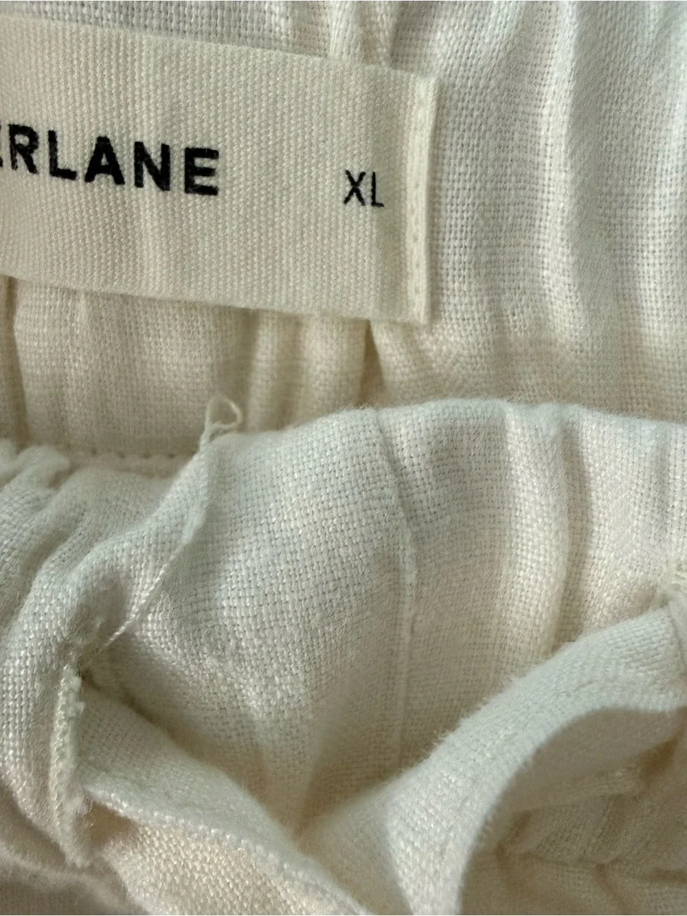 Everlane The Linen Pull-On Barrel Pant in the color Bone Size XL
